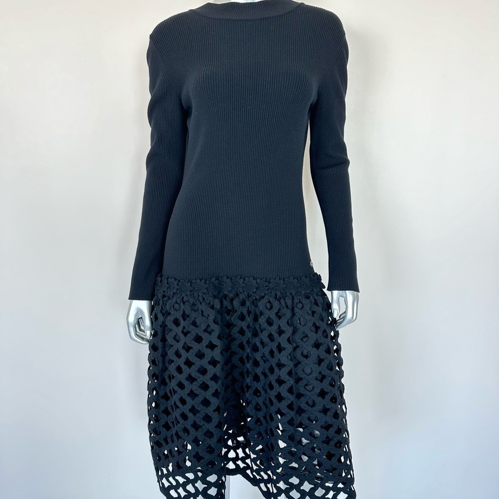 CHANEL black dress Cosmopolite Paneled Knit size 46FR or XL Authentic 5800$